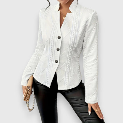 Blazer Mujer con Textura Estructurada Corte Entallado