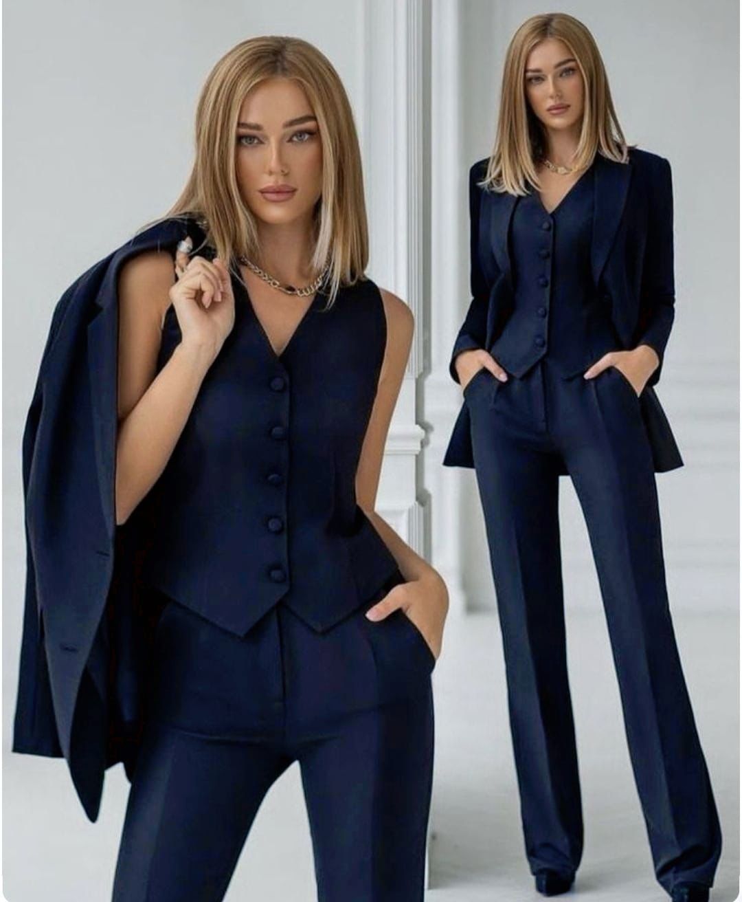 Traje Hombre Chaqueta Pantalón y Chaleco Clásico