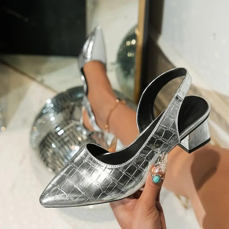 Zapatos Mujer Tacón Cuadrado Elegante