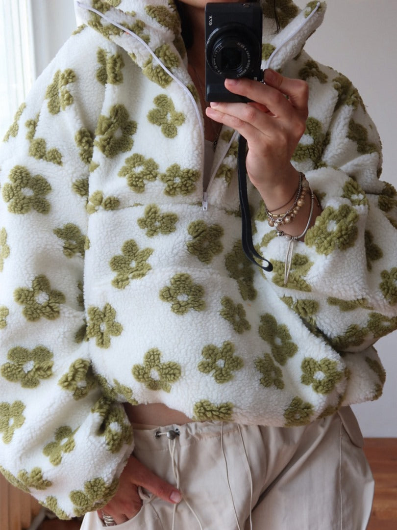 Sudadera Mujer Polar Estampado Floral Ajuste Comodo
