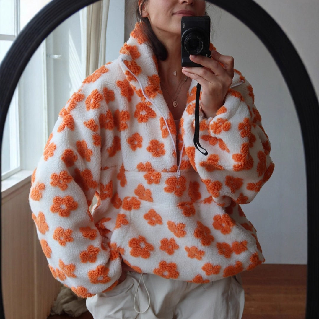 Sudadera Mujer Polar Estampado Floral Ajuste Comodo