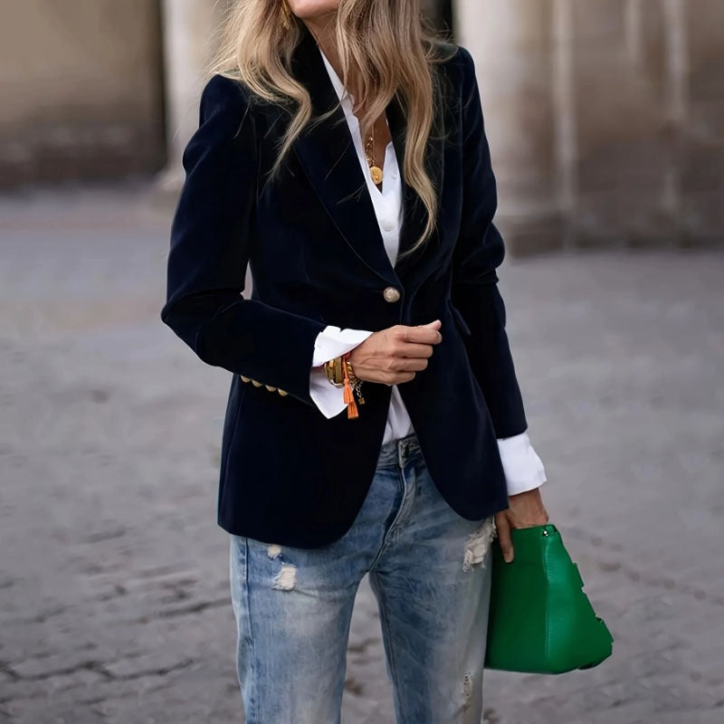 Blazer Mujer de Terciopelo Corte Elegante