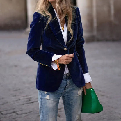 Blazer Mujer de Terciopelo Corte Elegante