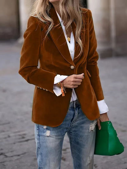 Blazer Mujer de Terciopelo Corte Elegante