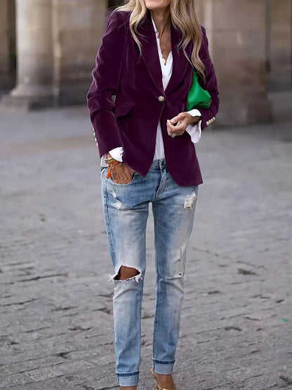 Blazer Mujer de Terciopelo Corte Elegante