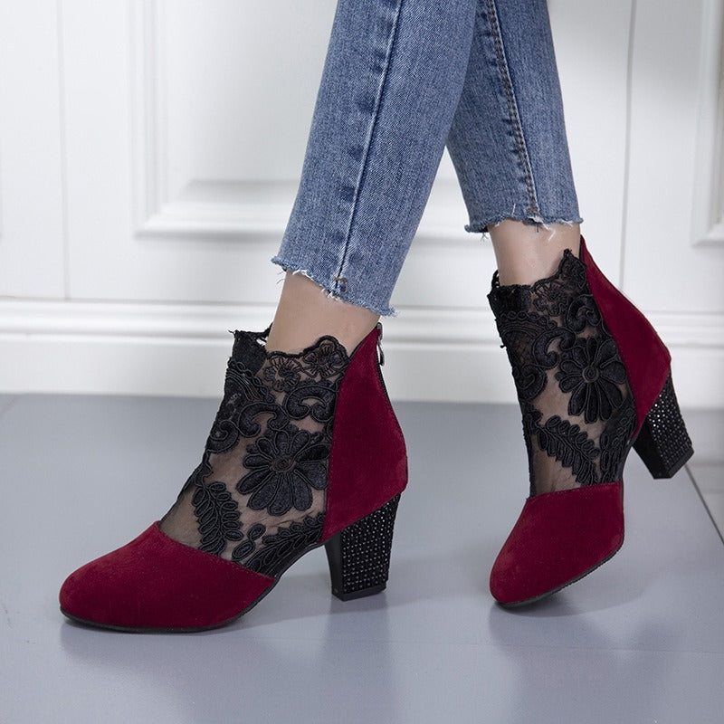 Tacones altos mujer de encaje elegante