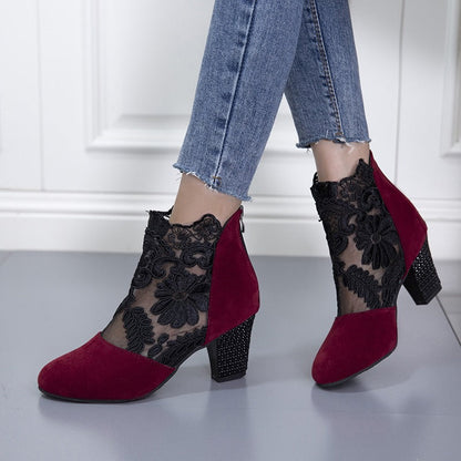 Tacones altos mujer de encaje elegante