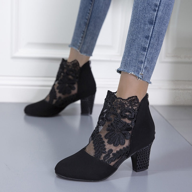 Tacones altos mujer de encaje elegante