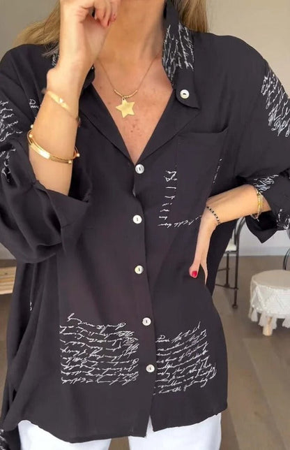 Camisa Mujer Estampada Manga Larga Ajuste Clásico
