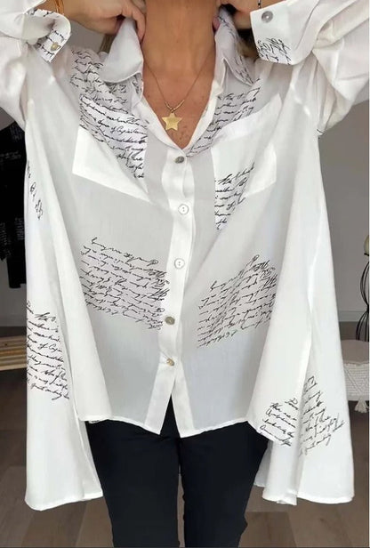 Camisa Mujer Estampada Manga Larga Ajuste Clásico