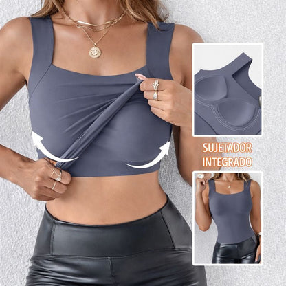 térmico mujer con sujetador integrado y cuello en u