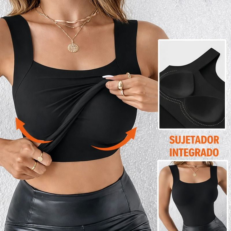 térmico mujer con sujetador integrado y cuello en u