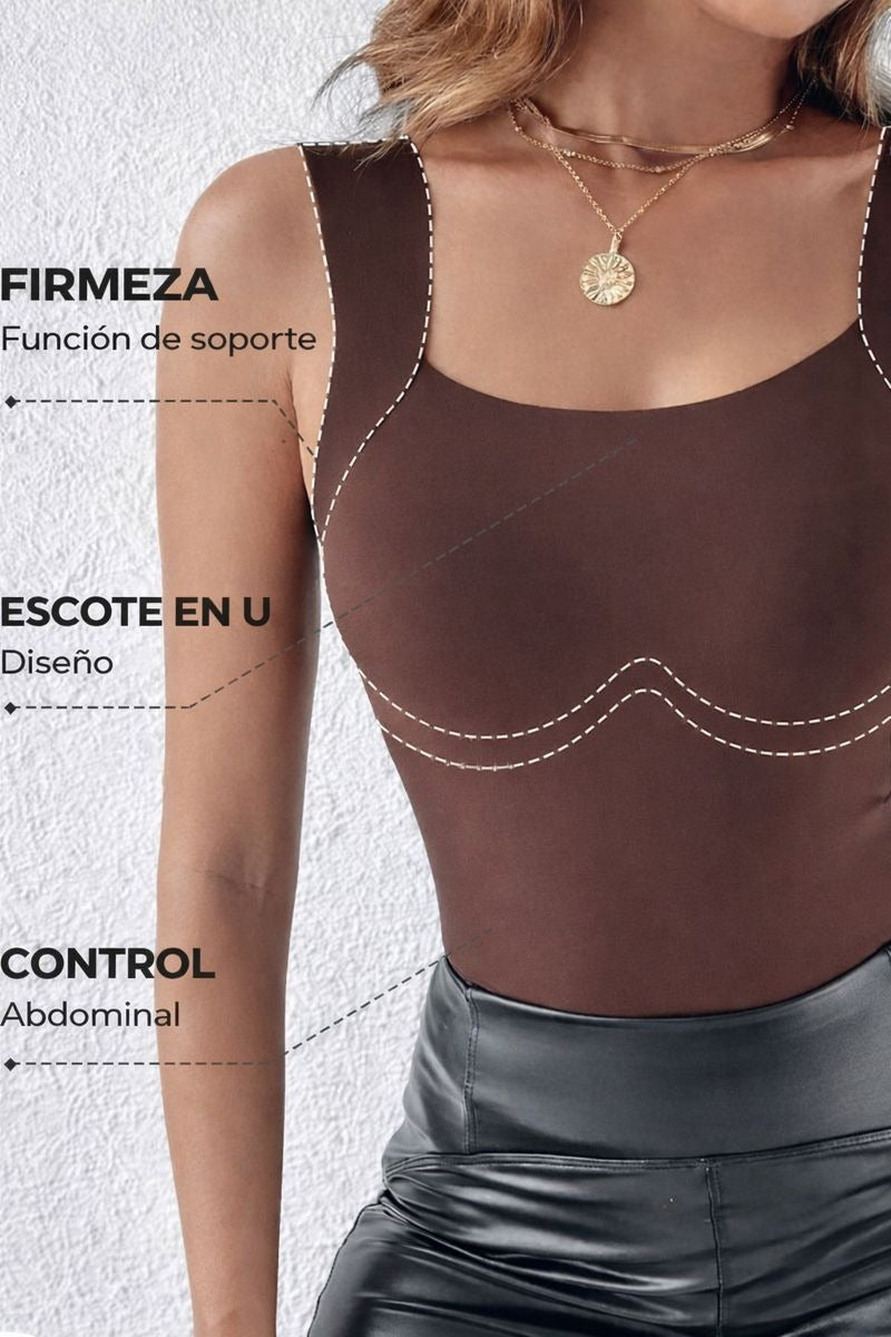 térmico mujer con sujetador integrado y cuello en u
