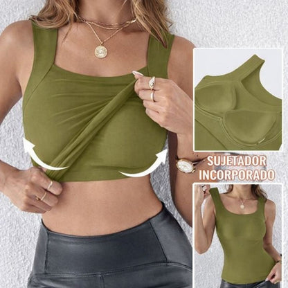 térmico mujer con sujetador integrado y cuello en u