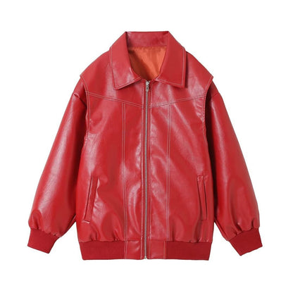 Chaqueta urbana mujer efecto piel oversize
