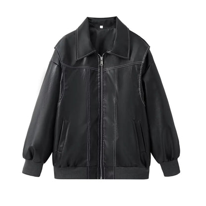 Chaqueta urbana mujer efecto piel oversize
