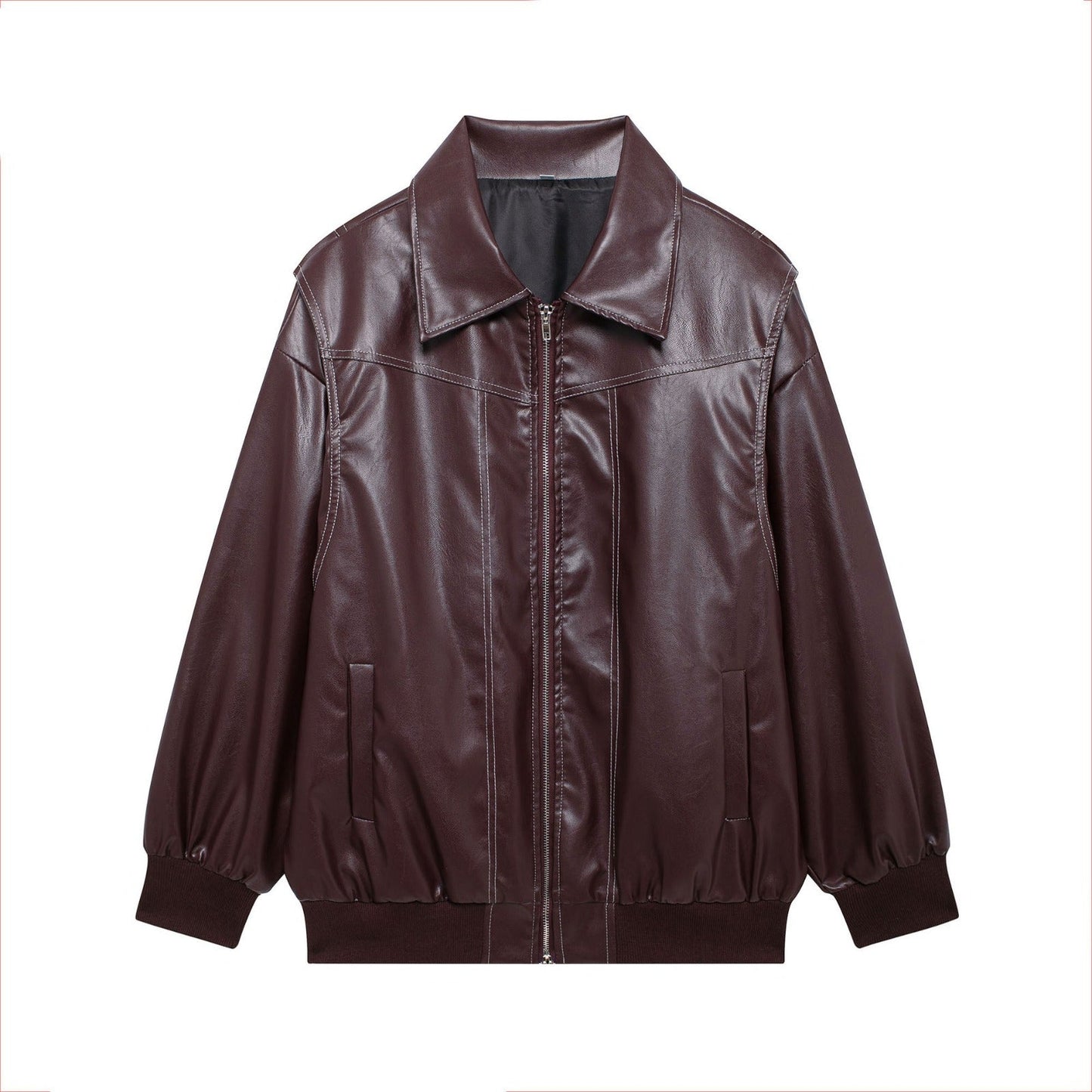 Chaqueta urbana mujer efecto piel oversize