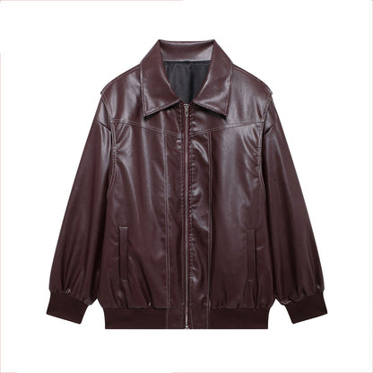 Chaqueta urbana mujer efecto piel oversize