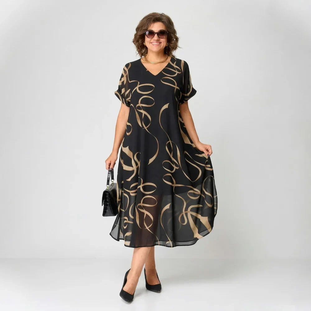 Vestido Mujer con Volantes y Estampado Ajustado