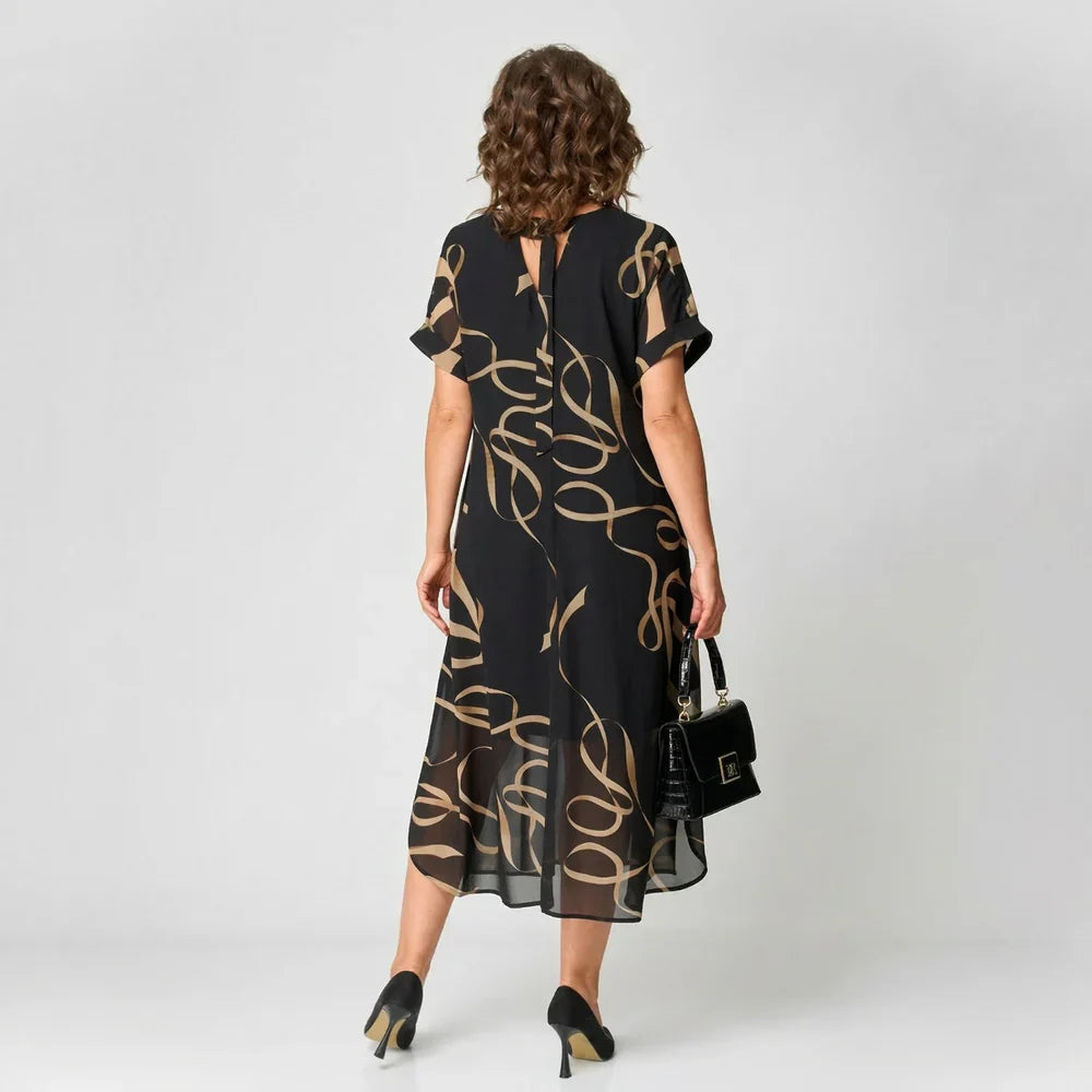 Vestido Mujer con Volantes y Estampado Ajustado
