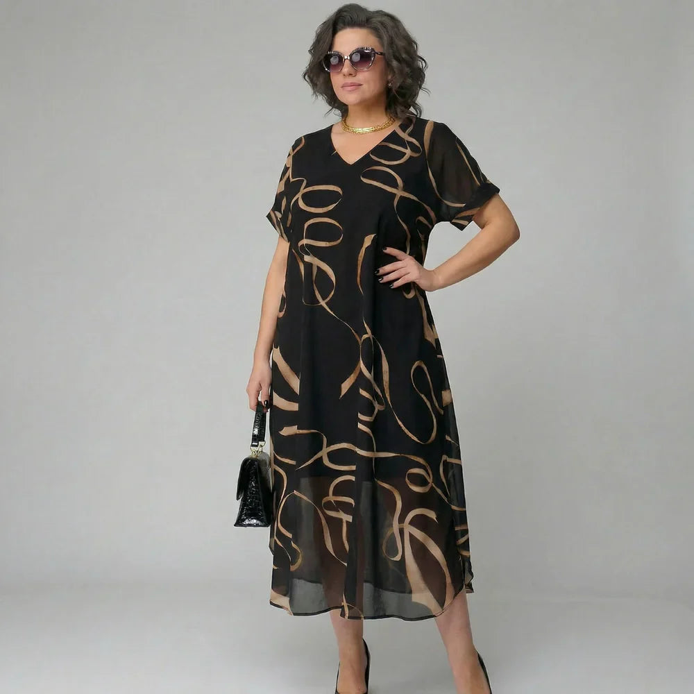 Vestido Mujer con Volantes y Estampado Ajustado