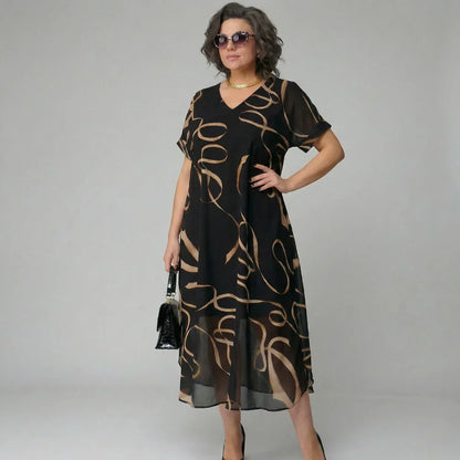 Vestido Mujer con Volantes y Estampado Ajustado