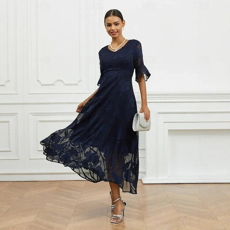 Vestido Mujer con Diseño Floral Elegante Ajuste Regular