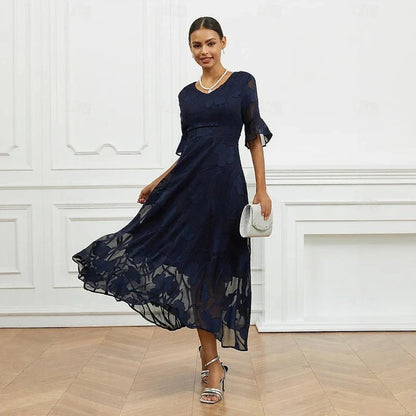 Vestido Mujer de Tela Ligera Diseño Floral Ajustado