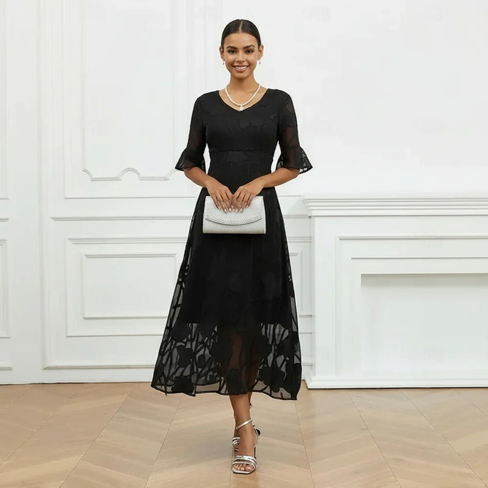 Vestido Mujer de Tela Ligera Diseño Floral Ajustado