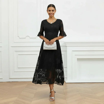 Vestido Mujer de Tela Ligera Diseño Floral Ajustado