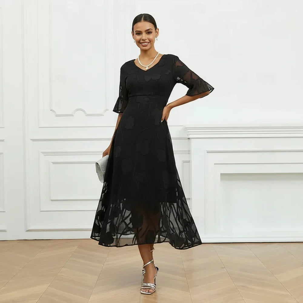 Vestido Mujer de Tela Ligera Diseño Floral Ajustado