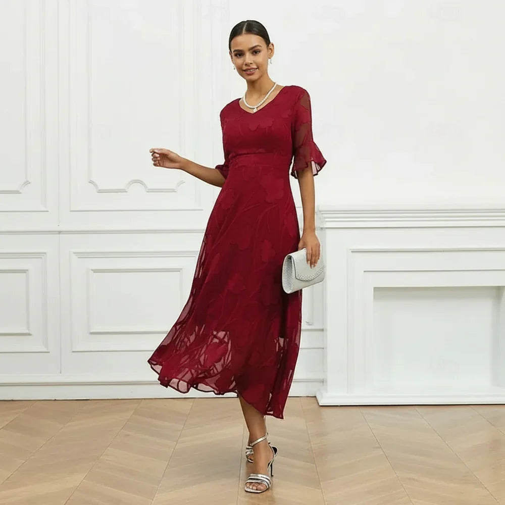 Vestido Mujer de Tela Ligera Diseño Floral Ajustado
