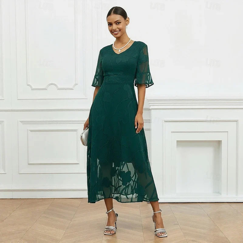 Vestido Mujer de Tela Ligera Diseño Floral Ajustado