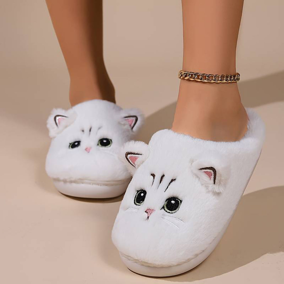 Zapatillas de casa Mujer diseño gato cálidas y cómodas