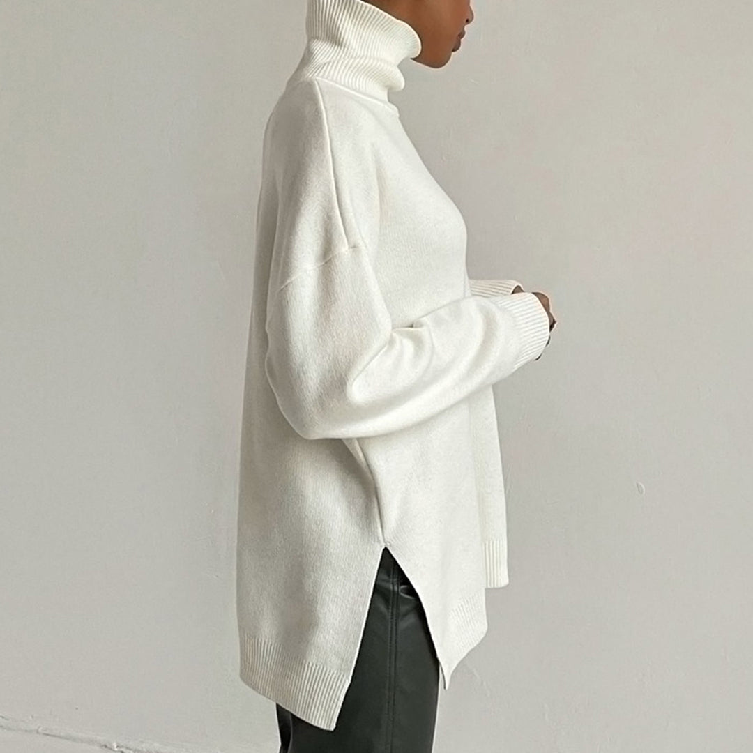 Jersey Mujer Cuello Alto Abertura Elegante