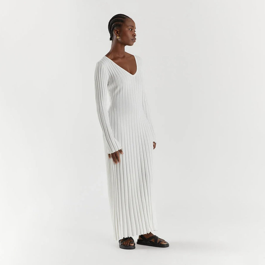 Vestido maxi mujer de plumeti ligero y fluido