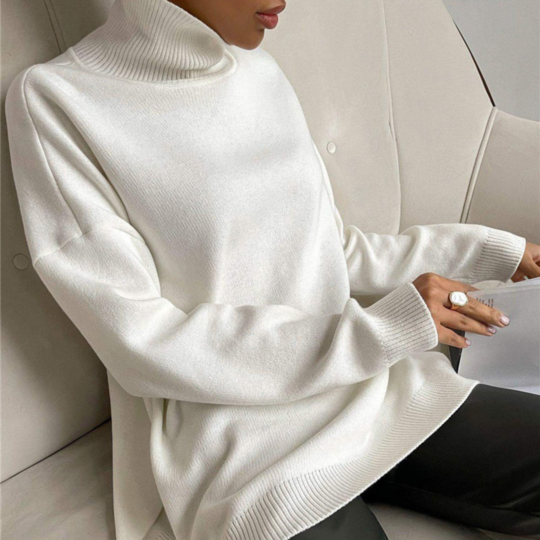 Jersey Mujer Cuello Alto Abertura Elegante