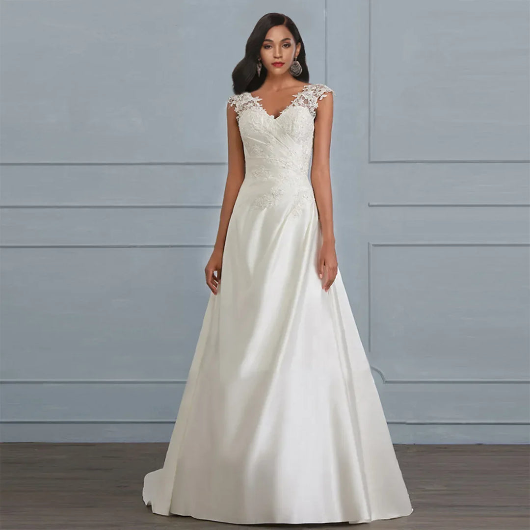 Vestido largo mujer de encaje corte a maxi