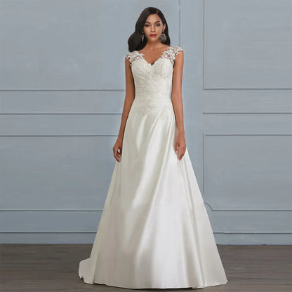 Vestido largo mujer de encaje corte a maxi