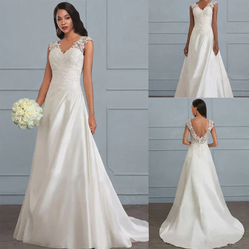 Vestido largo mujer de encaje corte a maxi