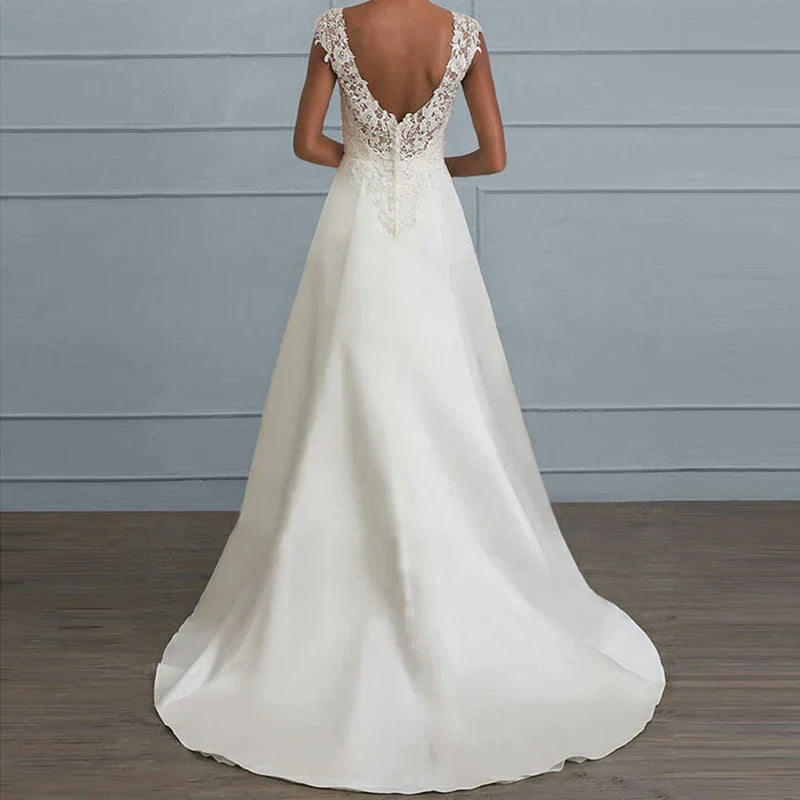 Vestido largo mujer de encaje corte a maxi