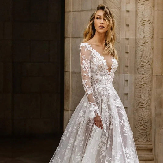 Vestido largo mujer de encaje corte a maxi - Mavetta