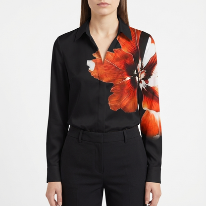 Blusa Mujer Manga Larga Cuello Caído Suave