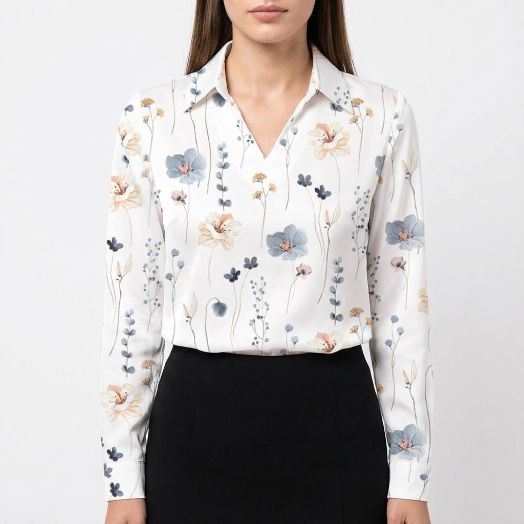 Blusa Mujer Manga Larga Cuello Caído Suave