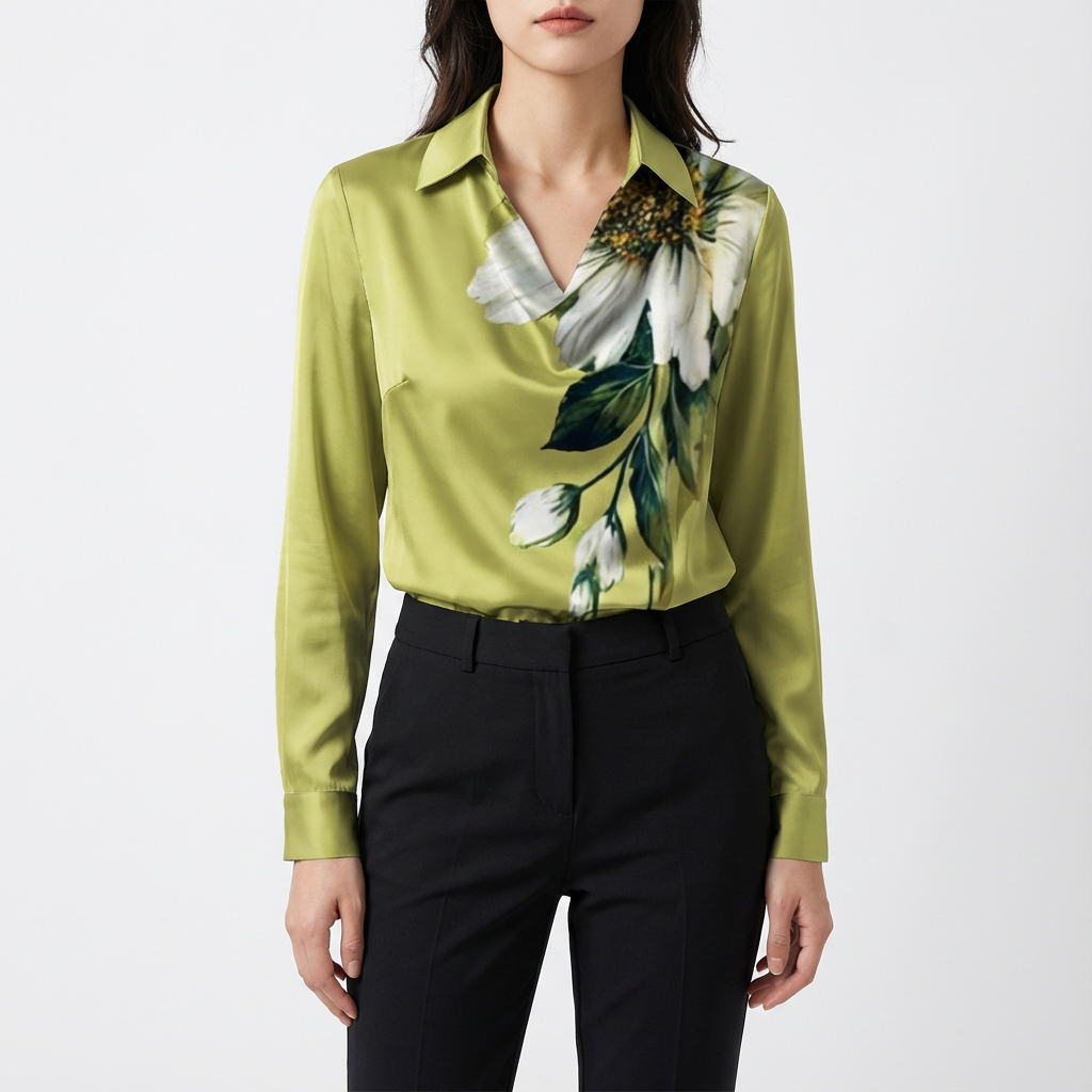 Blusa Mujer Manga Larga Cuello Caído Suave