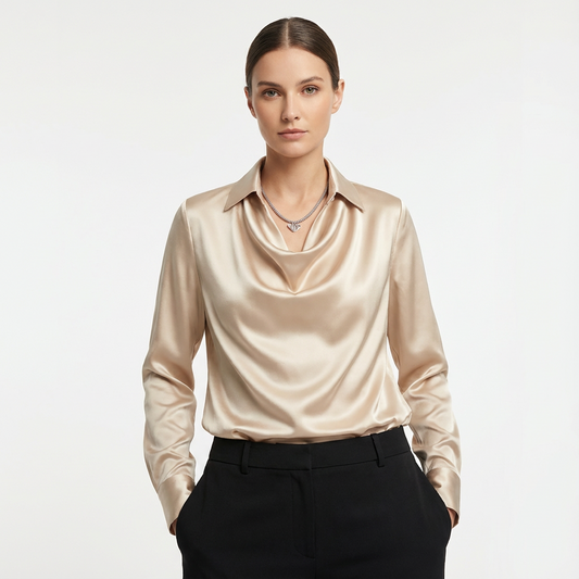 Blusa Mujer Manga Larga Cuello Caído Suave - Mavetta