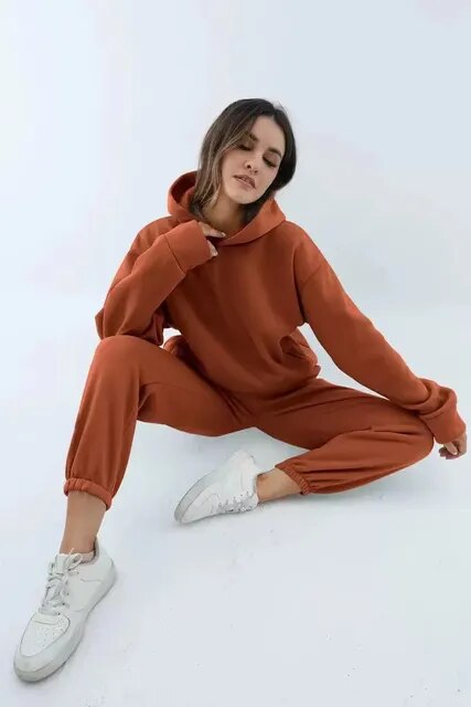 Conjunto Chándal Mujer Algodón Oversize Capucha