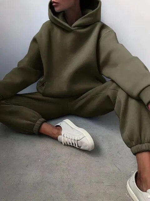 Conjunto Chándal Mujer Algodón Oversize Capucha