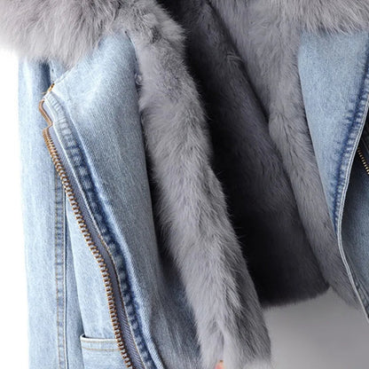 Chaqueta Mujer Vaquera Invierno Cuello Peluche