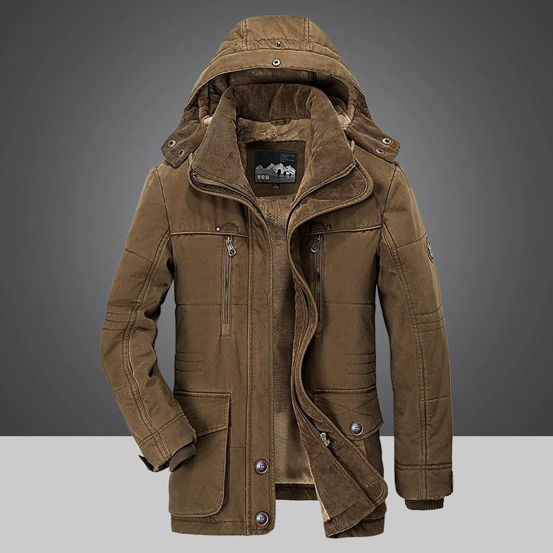 Chaqueta Hombre Invierno Forro Calido con Capucha
